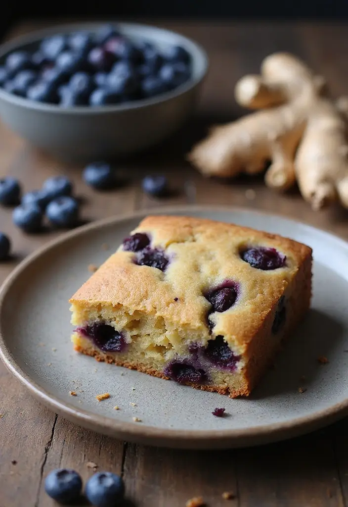 25 Blueberry Cake Recipes That Taste Like Summer Sunshine - 16. Blueberry Gingerbread Cake