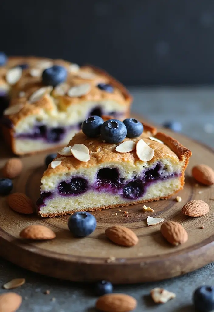 25 Blueberry Cake Recipes That Taste Like Summer Sunshine - 3. Almond Blueberry Cake