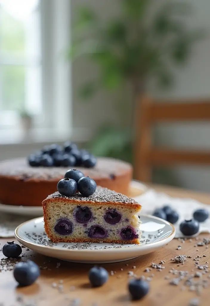 25 Blueberry Cake Recipes That Taste Like Summer Sunshine - 6. Blueberry Chia Seed Cake