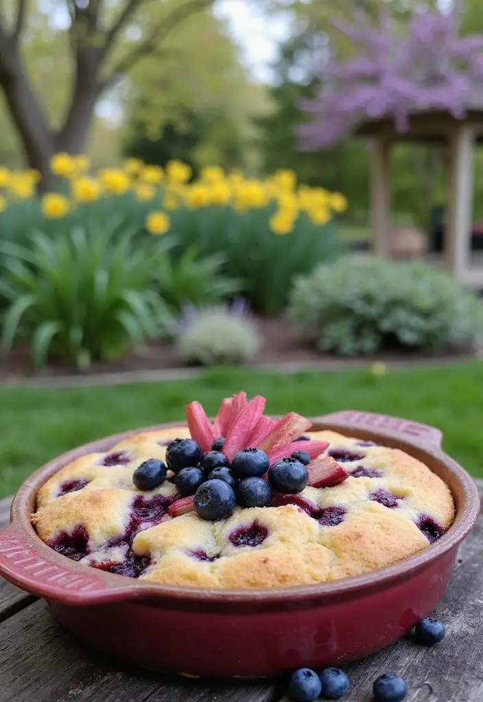 25 Blueberry Dump Cake Recipes That Are Effortless & Delicious - 17. Blueberry Rhubarb Dump Cake