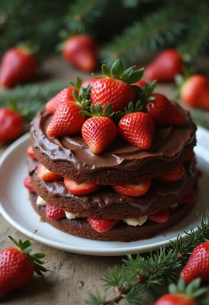 25 Christmas Cake Recipes That Steal the Holiday Spotlight - 14. Chocolate Strawberry Cake