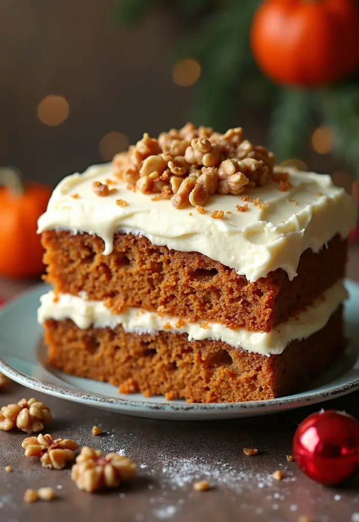 25 Christmas Cake Recipes That Steal the Holiday Spotlight - 7. Carrot and Walnut Cake