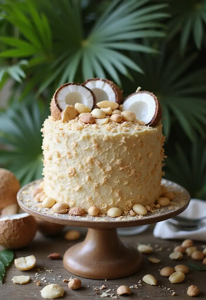 25 Coconut Cake Recipes for a Tropical Treat - 13. Coconut Macadamia Nut Cake