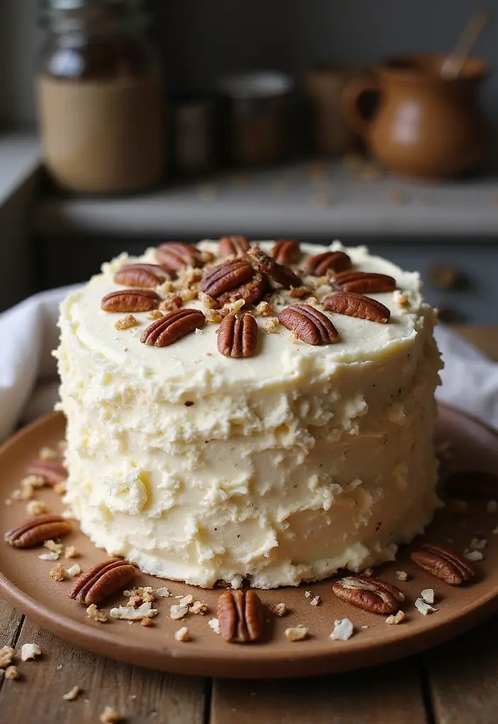 25 Coconut Cake Recipes for a Tropical Treat - 18. Coconut and Pecan Cake
