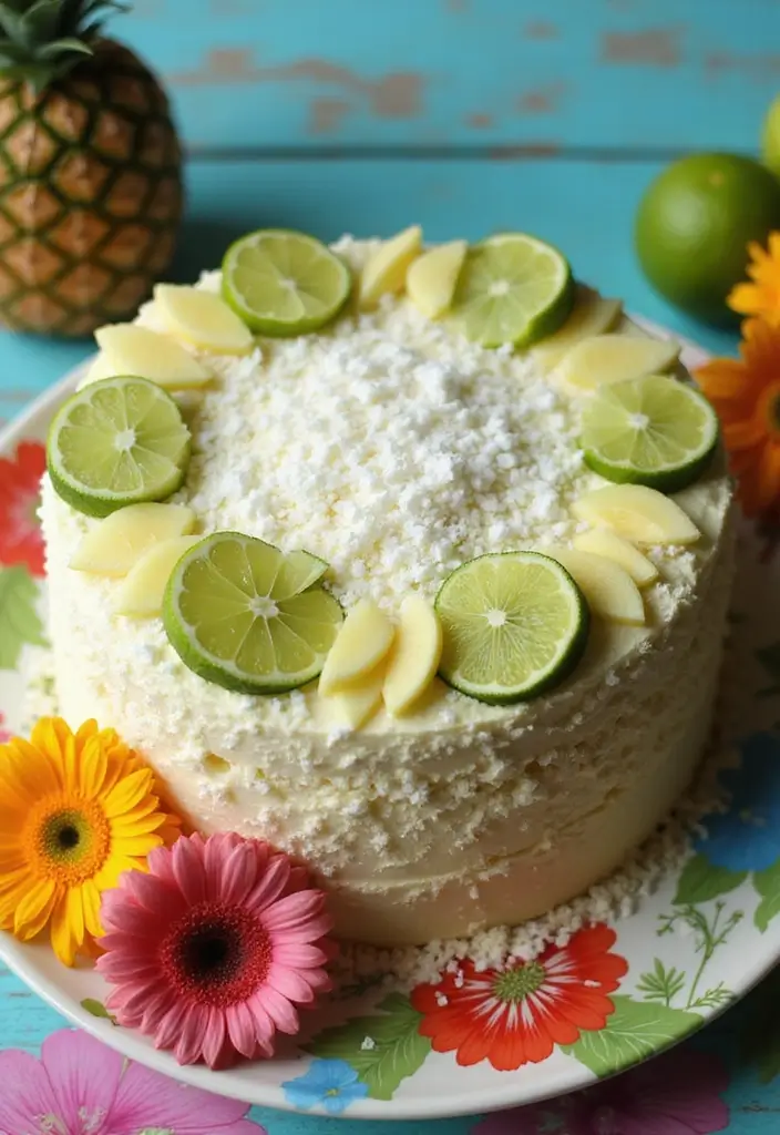 25 Coconut Cake Recipes for a Tropical Treat - 2. Tropical Coconut Lime Cake