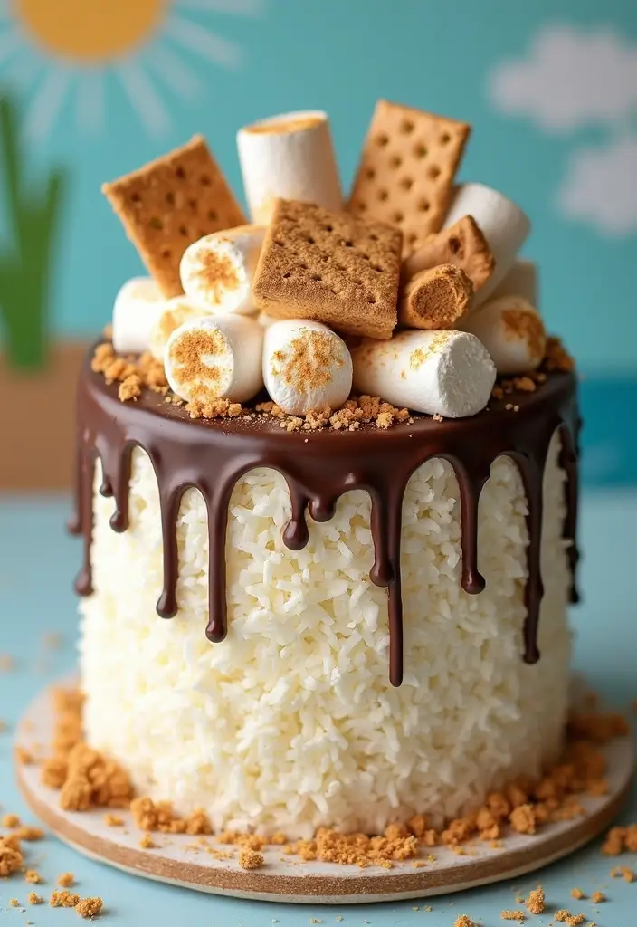 25 Coconut Cake Recipes for a Tropical Treat - 21. Coconut S’mores Cake