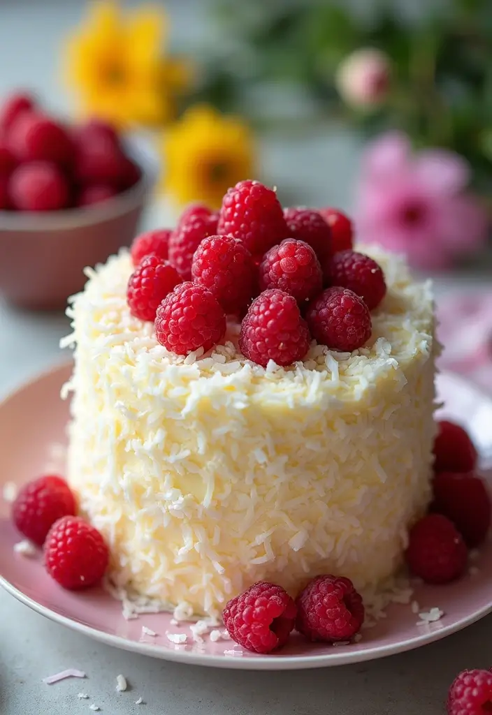 25 Coconut Cake Recipes for a Tropical Treat - 5. Coconut Raspberry Cake