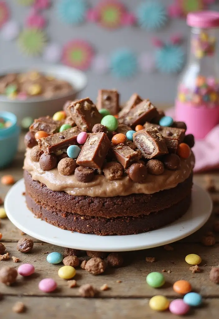 25 Dirt Cake Recipes That Kids and Adults Both Love - 25. Candy Bar Dirt Cake