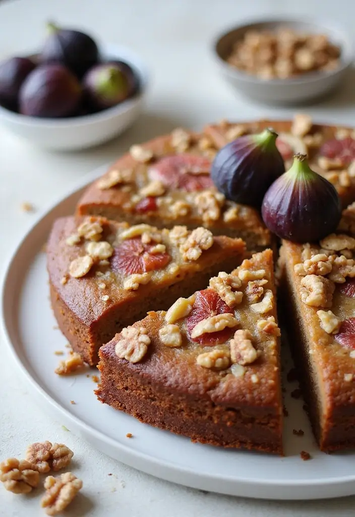 25 Eggless Cake Recipes That Are Soft, Moist & Fluffy - 13. Fig and Walnut Eggless Cake