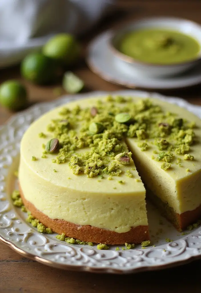 25 Eggless Cake Recipes That Are Soft, Moist & Fluffy - 19. Pistachio Eggless Cake