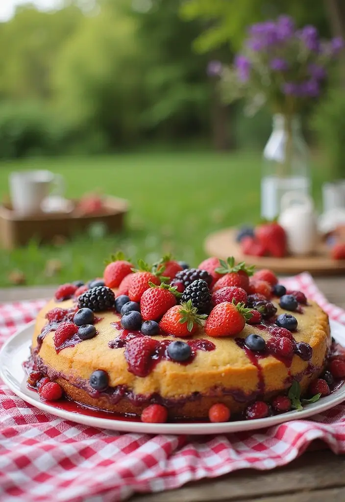 25 Eggless Cake Recipes That Are Soft, Moist & Fluffy - 21. Mixed Berry Eggless Cake