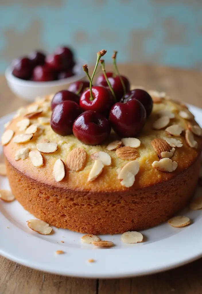 25 Eggless Cake Recipes That Are Soft, Moist & Fluffy - 24. Cherry Almond Eggless Cake