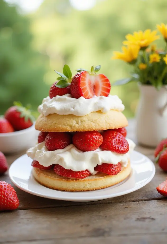 25 Eggless Cake Recipes That Are Soft, Moist & Fluffy - 9. Strawberry Shortcake Eggless Cake