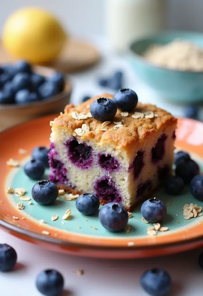 25 Healthy Cake Recipes That Still Taste Like Dessert - 13. Blueberry Oatmeal Cake
