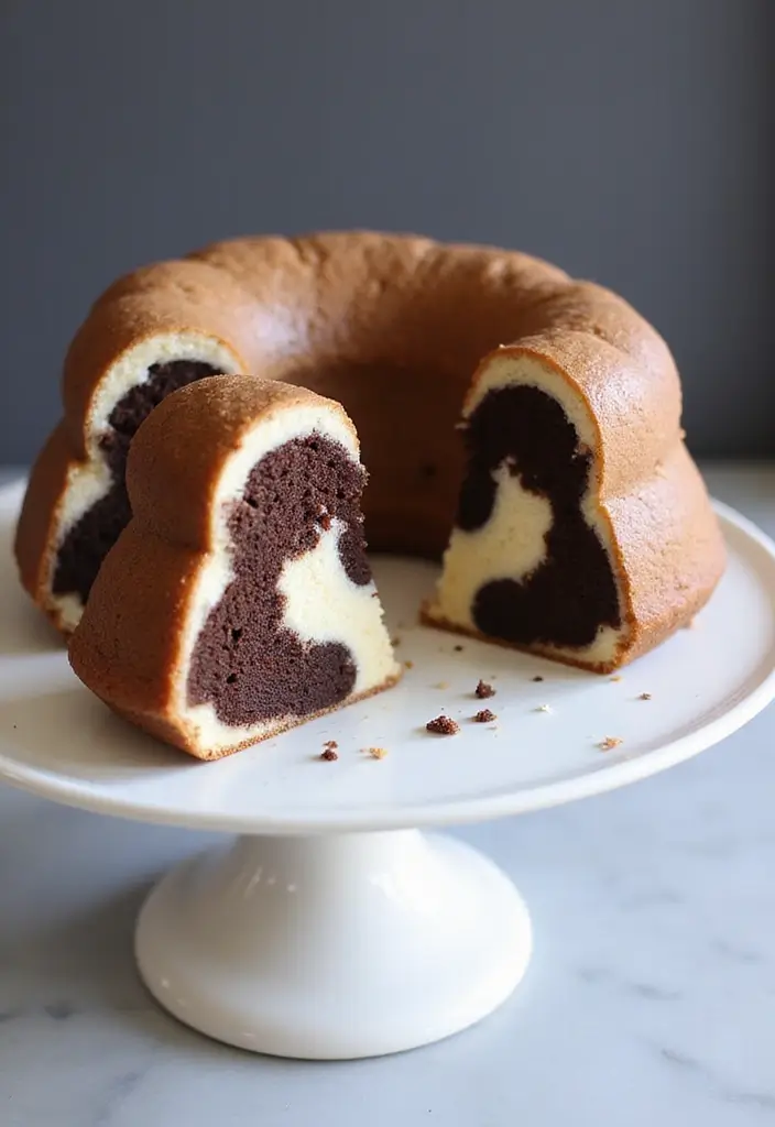 25 Marble Cake Recipes That Are Beautiful Inside & Out - 1. Classic Chocolate-Vanilla Marble Cake
