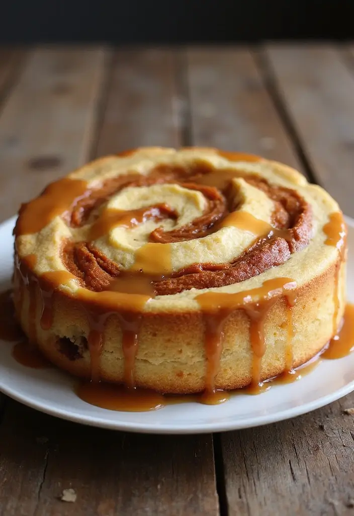 25 Marble Cake Recipes That Are Beautiful Inside & Out - 11. Caramel Swirl Marble Cake