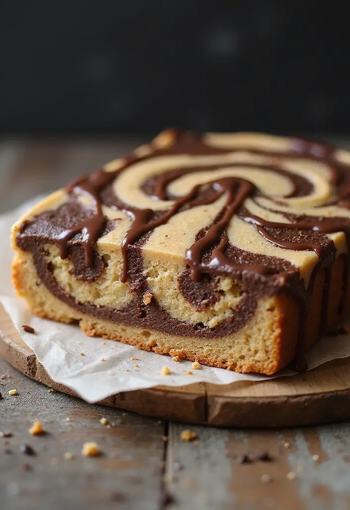 25 Marble Cake Recipes That Are Beautiful Inside & Out - 20. Peanut Butter Swirl Marble Cake