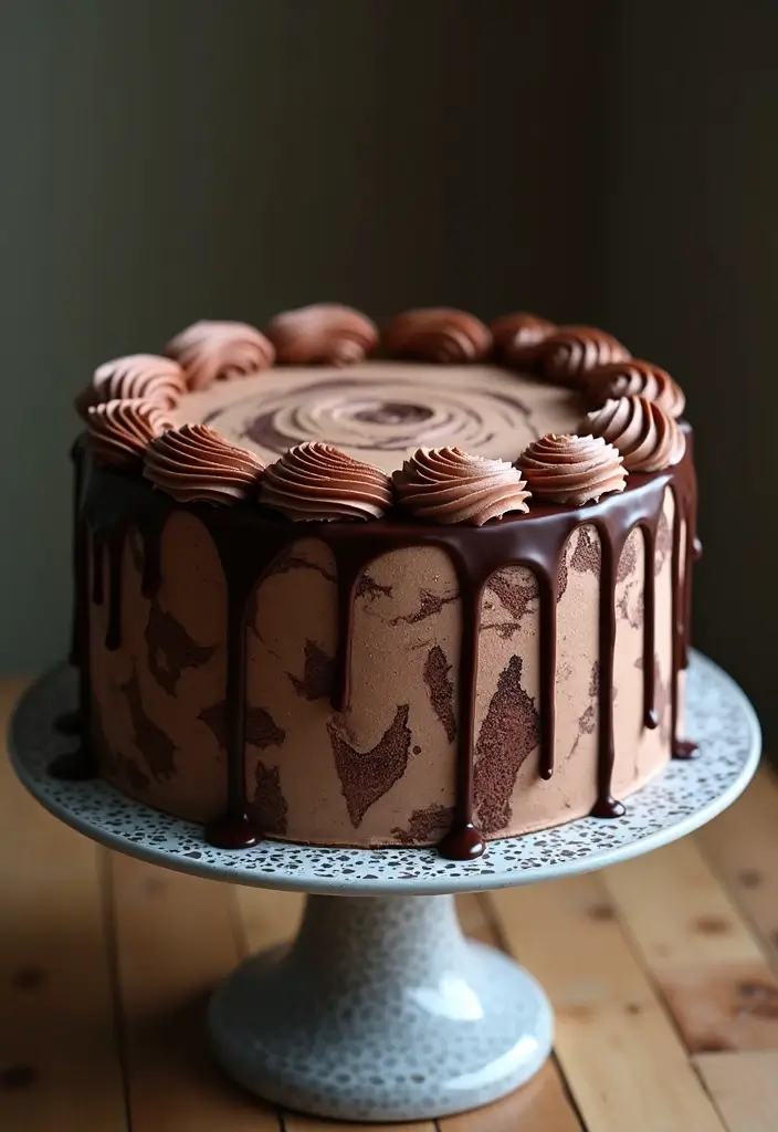 25 Marble Cake Recipes That Are Beautiful Inside & Out - 5. Rich Chocolate Swirl Marble Cake