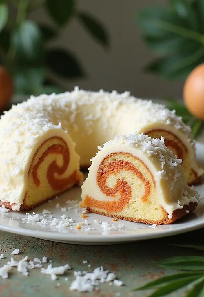 25 Marble Cake Recipes That Are Beautiful Inside & Out - 7. Coconut Marble Cake