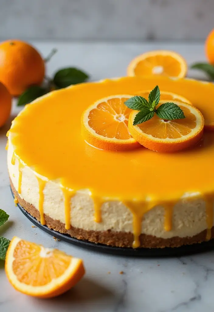 25 Orange Cake Recipes for a Burst of Citrus Sweetness - 5. Orange Cheesecake with Citrus Glaze