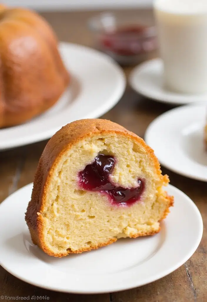 25 Pound Cake Recipes That Are Moist Rich & Buttery - 14. Peanut Butter and Jelly Pound Cake