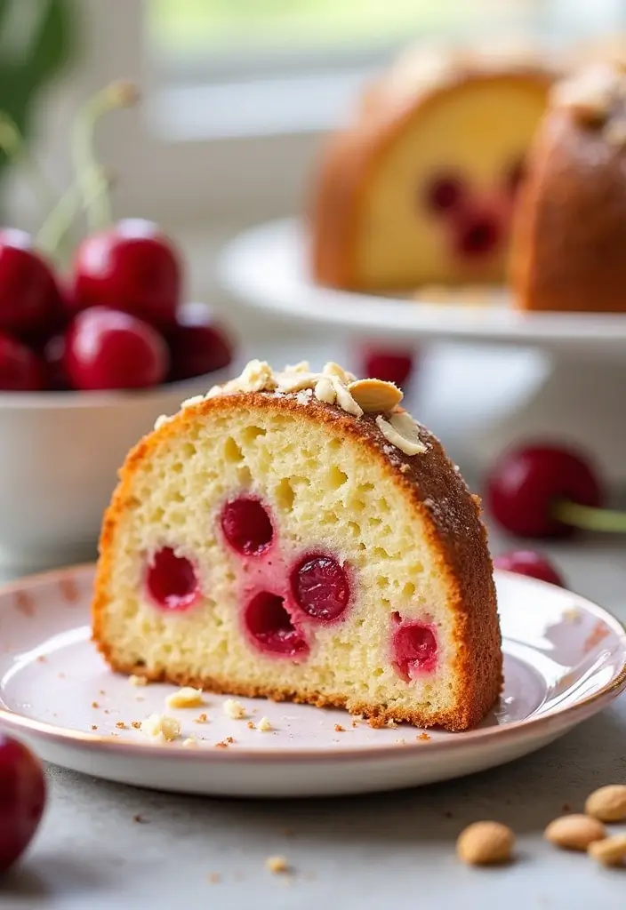 25 Pound Cake Recipes That Are Moist Rich & Buttery - 16. Cherry Almond Pound Cake