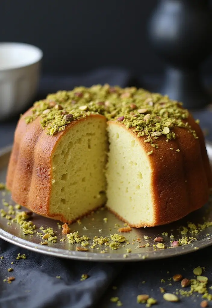 25 Pound Cake Recipes That Are Moist Rich & Buttery - 18. Pistachio Pound Cake