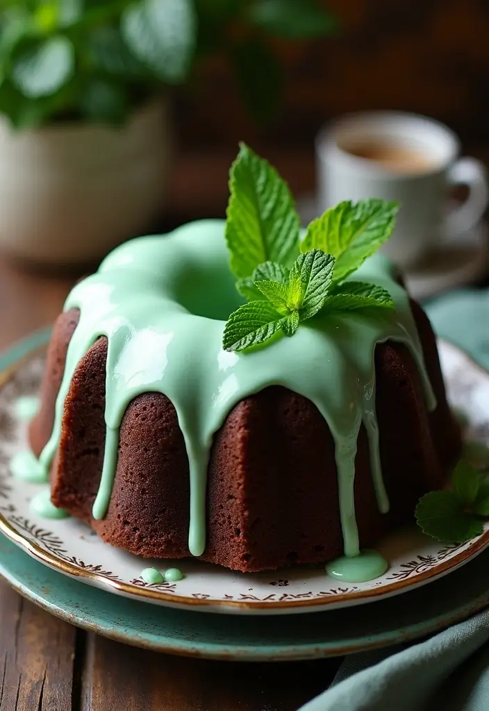 25 Pound Cake Recipes That Are Moist Rich & Buttery - 19. Chocolate Mint Pound Cake