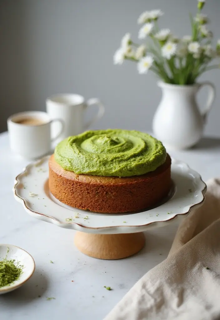 25 Pound Cake Recipes That Are Moist Rich & Buttery - 20. Matcha Pound Cake