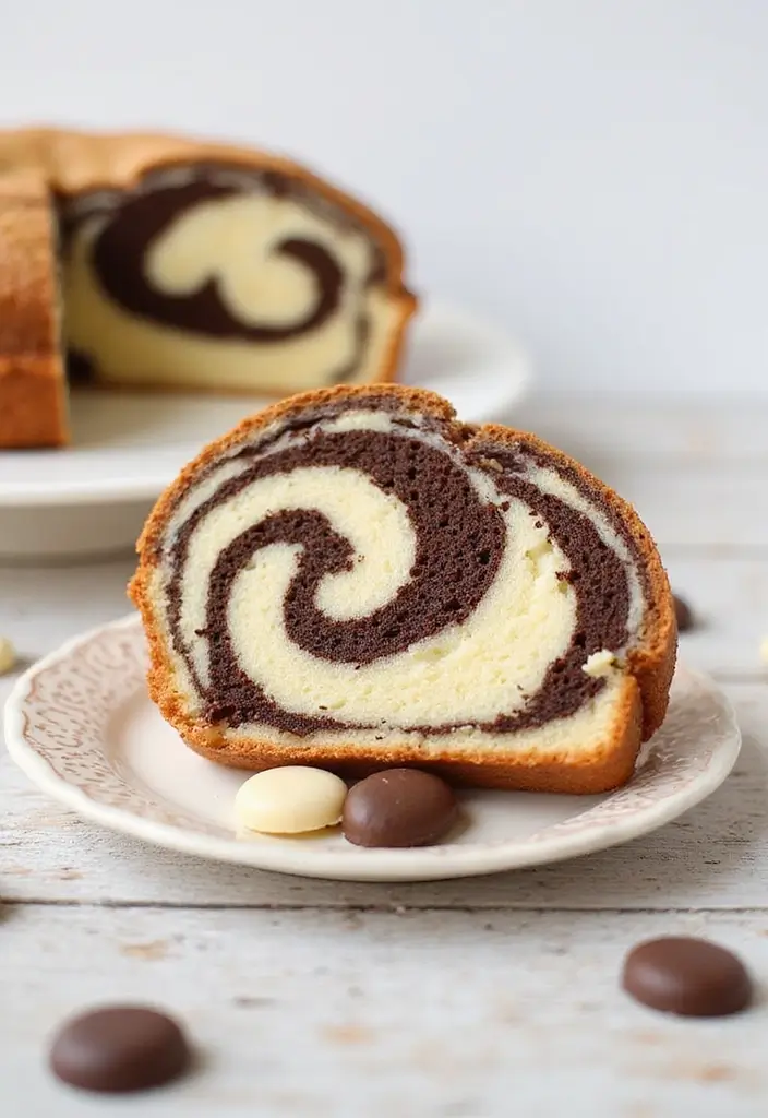 25 Pound Cake Recipes That Are Moist Rich & Buttery - 4. Marble Pound Cake