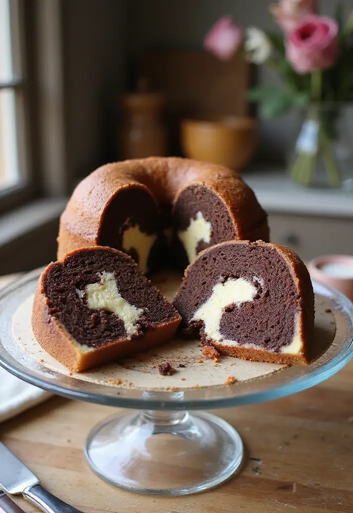 25 Pound Cake Recipes That Are Moist Rich & Buttery - 6. Chocolate Swirl Pound Cake