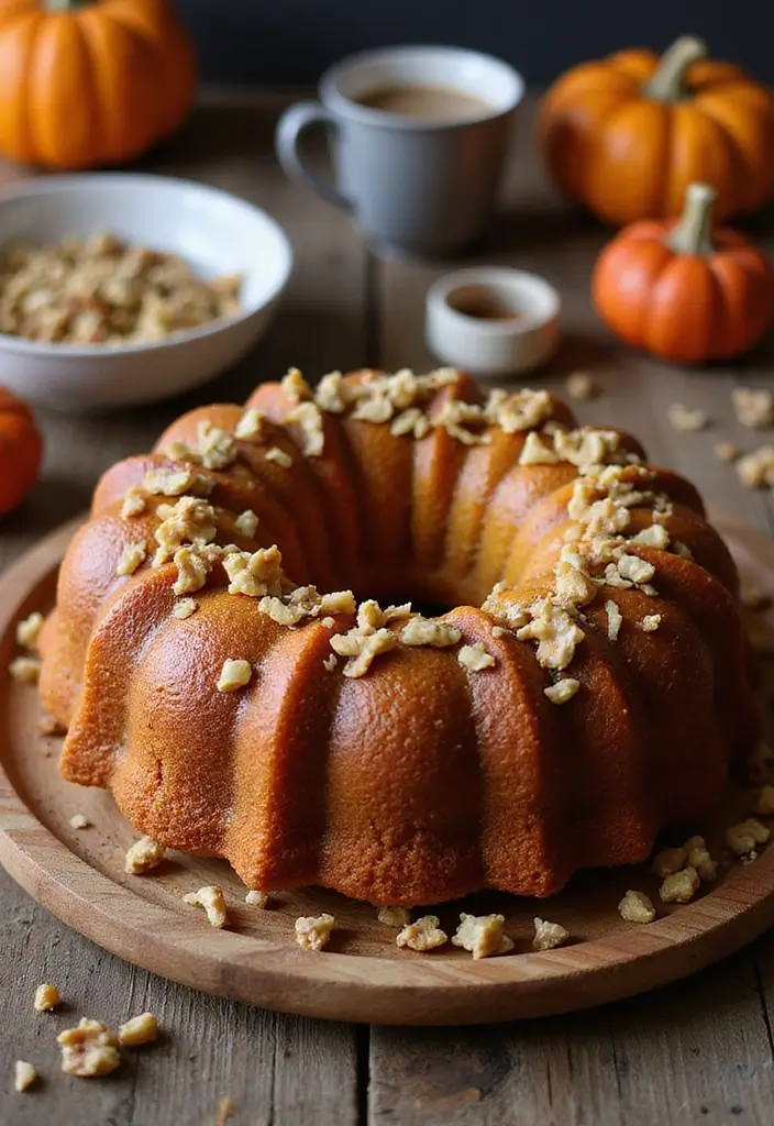 25 Pumpkin Bundt Cake Recipes That Are Pure Fall Perfection - 13. Nutty Pumpkin Bundt Cake