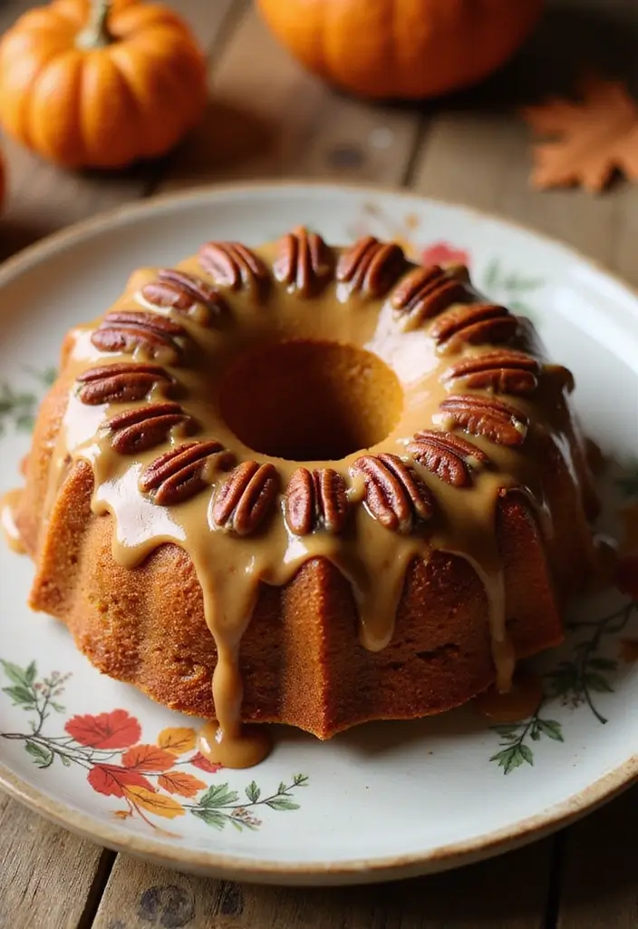25 Pumpkin Bundt Cake Recipes That Are Pure Fall Perfection - 16. Pumpkin Bundt Cake with Pecans and Maple Glaze
