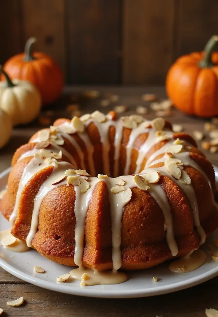25 Pumpkin Bundt Cake Recipes That Are Pure Fall Perfection - 23. Pumpkin Bundt Cake with Almond Glaze