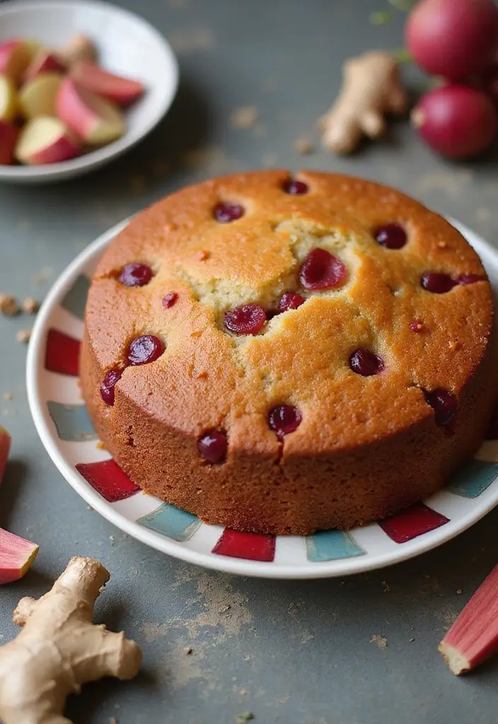25 Rhubarb Cake Recipes That Celebrate Spring Flavors - 12. Rhubarb Ginger Cake