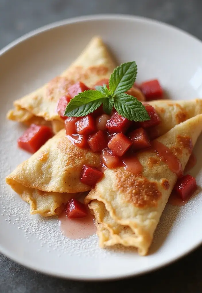 25 Rhubarb Cake Recipes That Celebrate Spring Flavors - 17. Rhubarb Crêpes