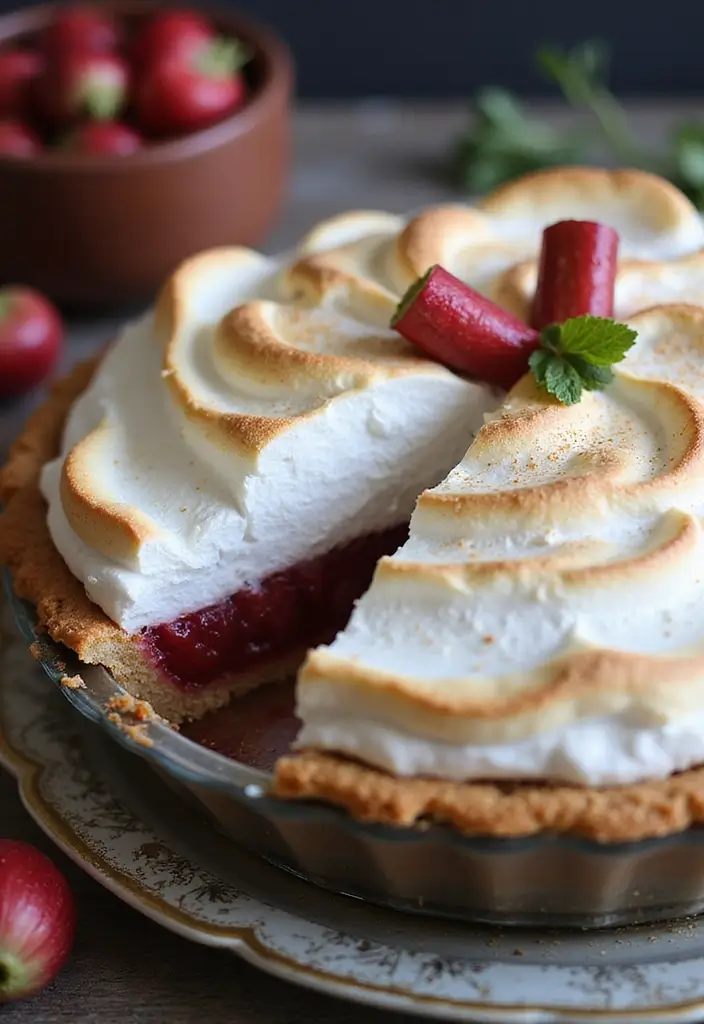 25 Rhubarb Cake Recipes That Celebrate Spring Flavors - 19. Rhubarb Meringue Pie
