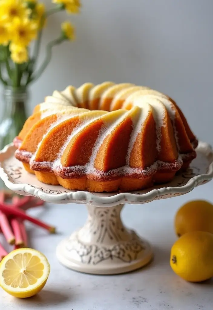 25 Rhubarb Cake Recipes That Celebrate Spring Flavors - 5. Lemon Rhubarb Bundt Cake