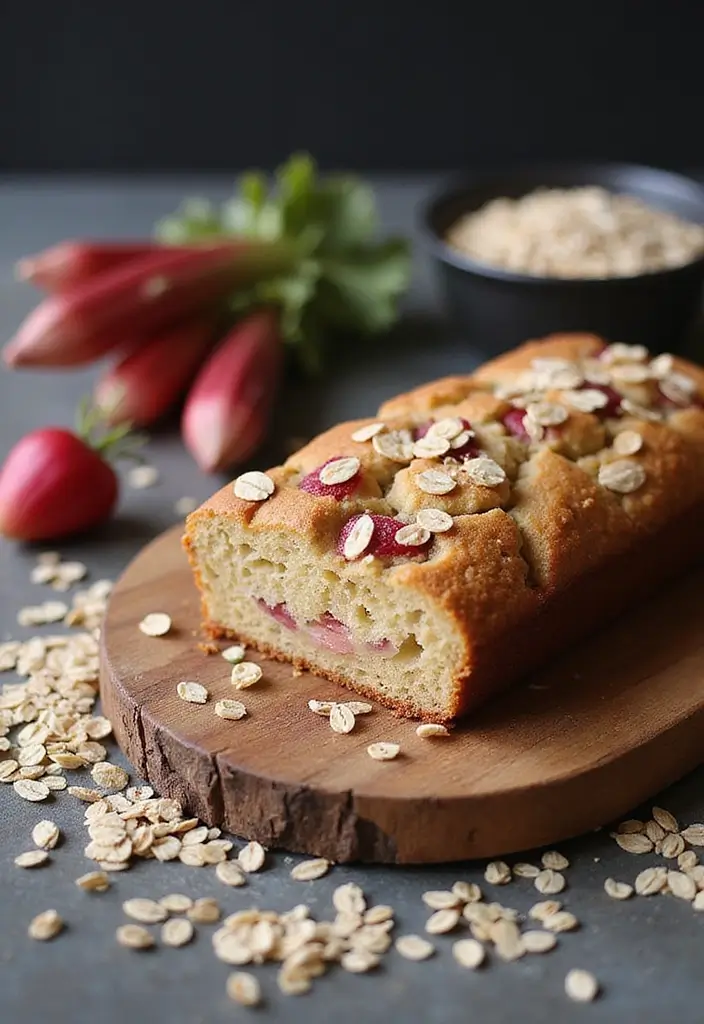 25 Rhubarb Cake Recipes That Celebrate Spring Flavors - 9. Rhubarb Oatmeal Cake