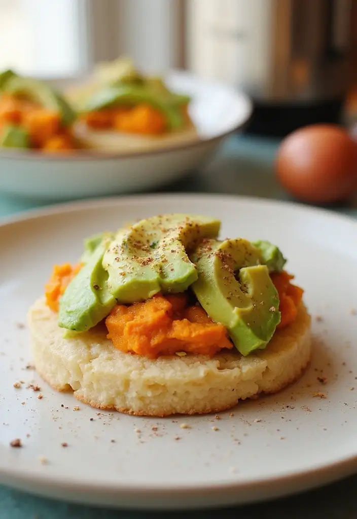 25 Rice Cake Recipes That Go Beyond the Ordinary Snack - 15. Sweet Potato and Avocado Rice Cake
