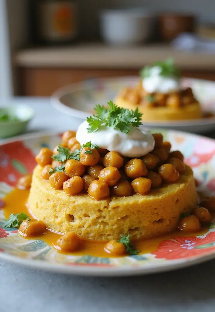 25 Rice Cake Recipes That Go Beyond the Ordinary Snack - 16. Curried Chickpea Rice Cake
