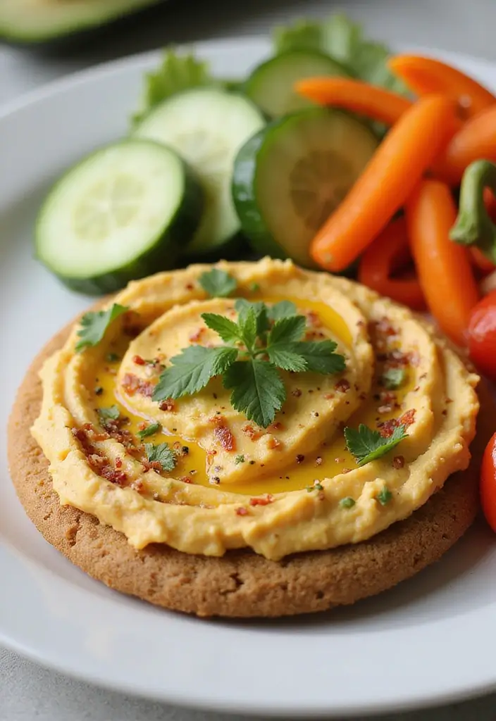 25 Rice Cake Recipes That Go Beyond the Ordinary Snack - 4. Hummus and Veggie Delight