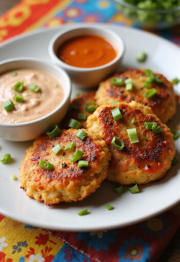 25 Salmon Cake Recipes That Are Quick, Healthy & Delicious - 2. Spicy Salmon Cakes with Sriracha Mayo