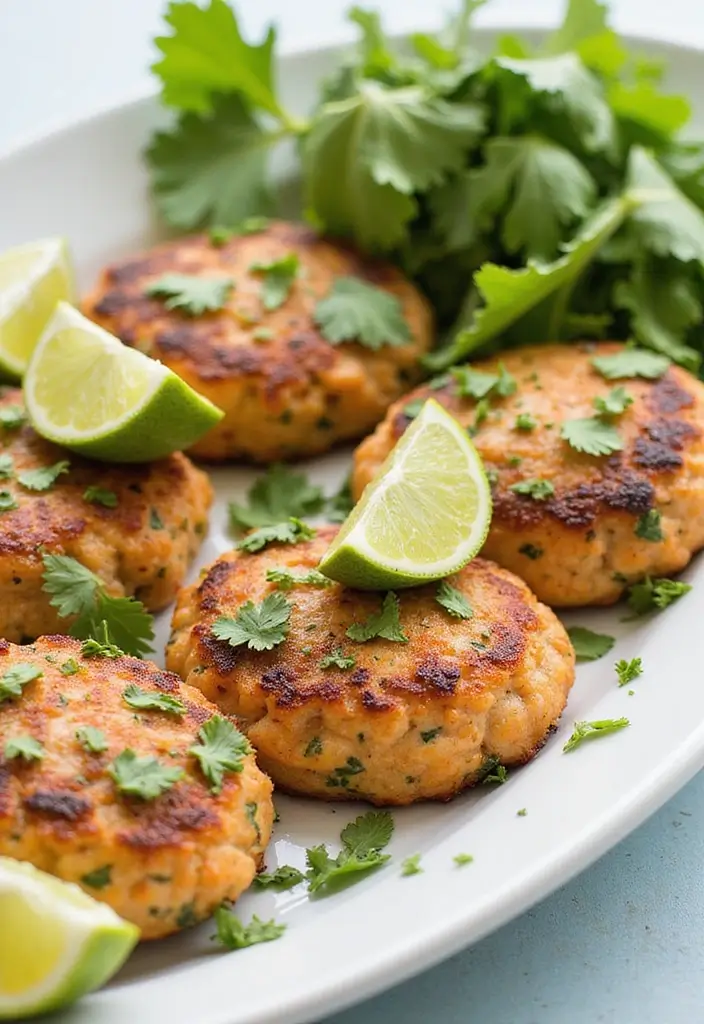 25 Salmon Cake Recipes That Are Quick, Healthy & Delicious - 8. Cilantro Lime Salmon Cakes