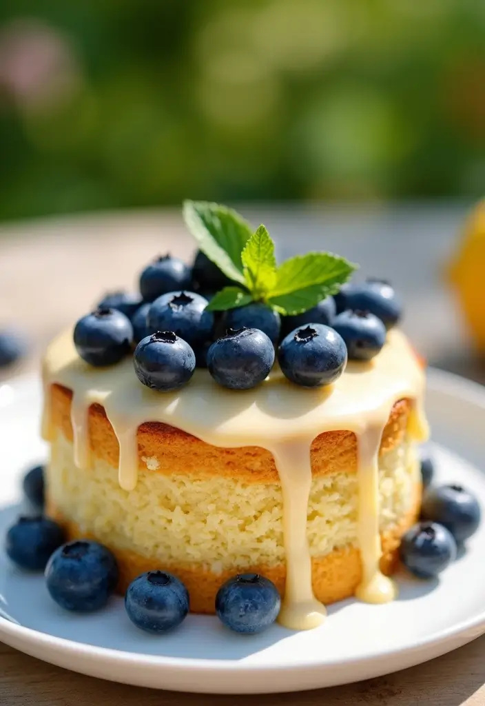25 Sponge Cake Recipes That Are Light Fluffy & Delicious - 14. Blueberry Lemon Gluten-Free Sponge Cake