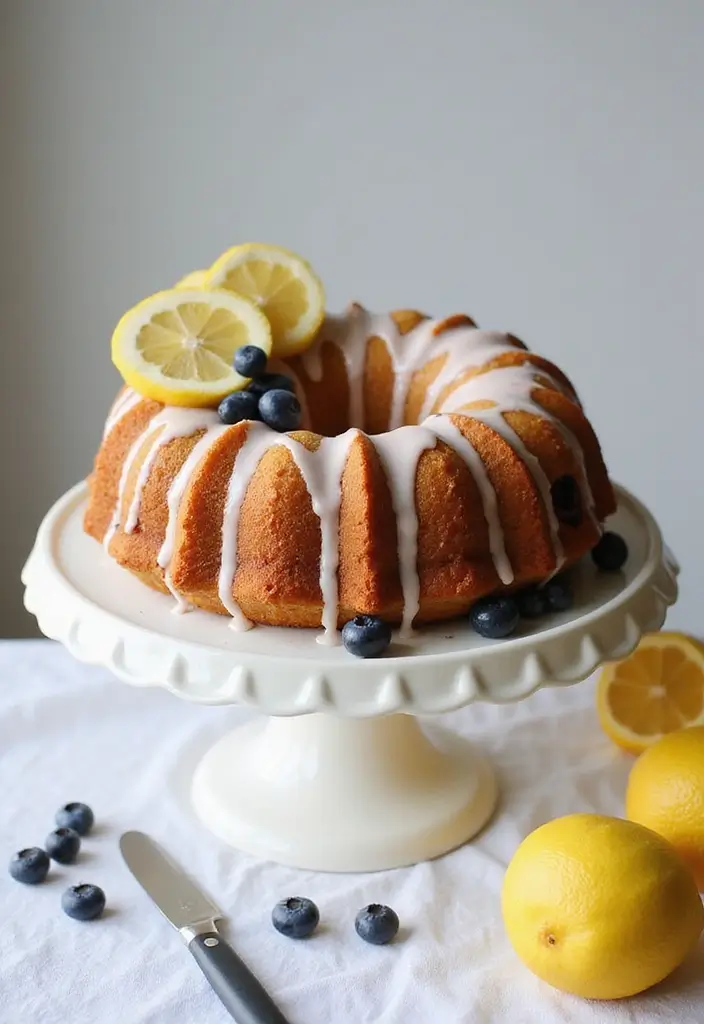 25 Vegan Cake Recipes That Prove Plant-Based Can Be Delicious - 2. Lemon Blueberry Bundt Cake