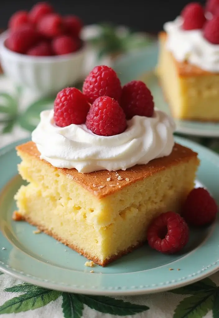 25 Yellow Cake Mix Recipes You’ll Make Again and Again - 17. Raspberry Coconut Yellow Cake