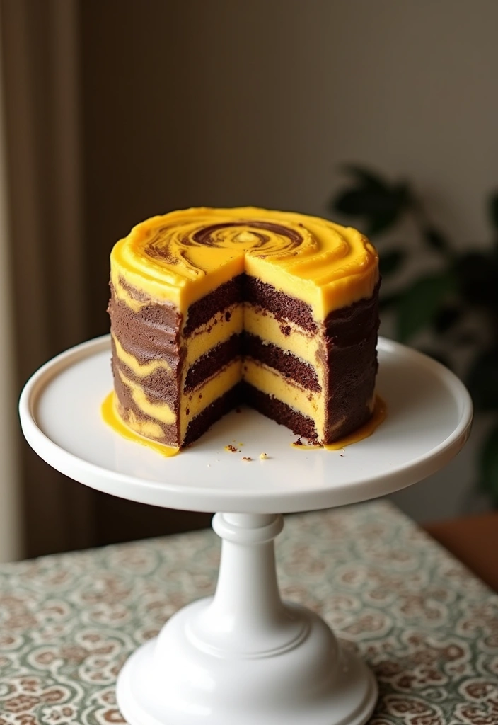 25 Yellow Cake Mix Recipes You’ll Make Again and Again - 18. Chocolate Marble Yellow Cake