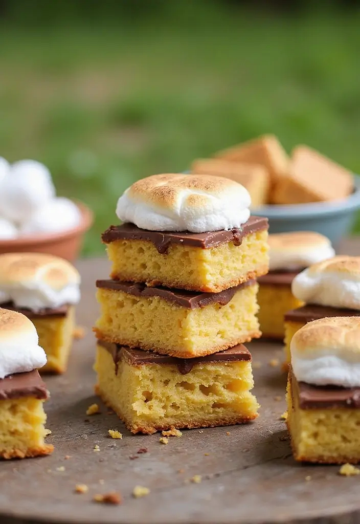 25 Yellow Cake Mix Recipes You’ll Make Again and Again - 9. S'mores Yellow Cake Mix Bars