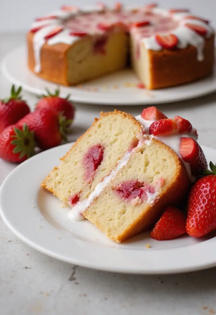 27 Banana Cake Recipes That Are Pure Comfort Baking - 14. Strawberry Banana Cake